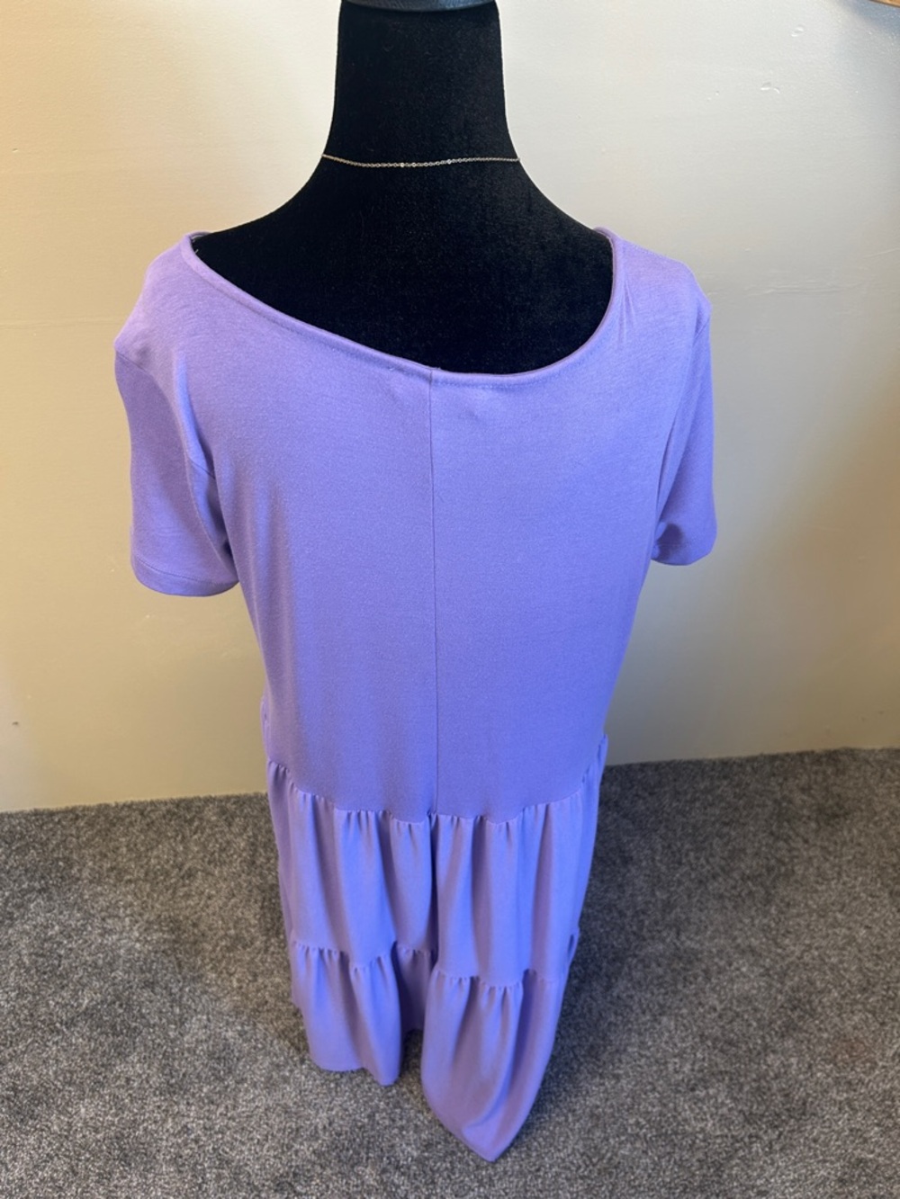 Zenana Outfitters Lavender Tiered Scoop Neck Maxi Dress - Picture 3 of 5